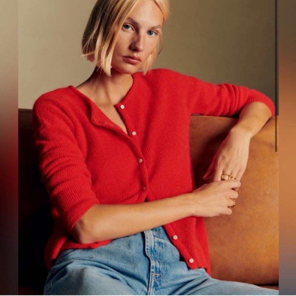 Sezane Gaspard Red Cardigan